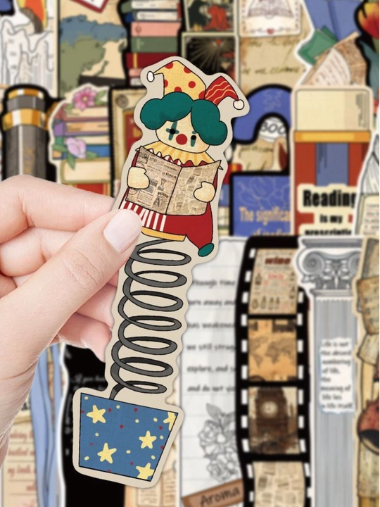 Картонные закладки для книг bookmark набор из 6 штук, разные дизайны, случайный выбор