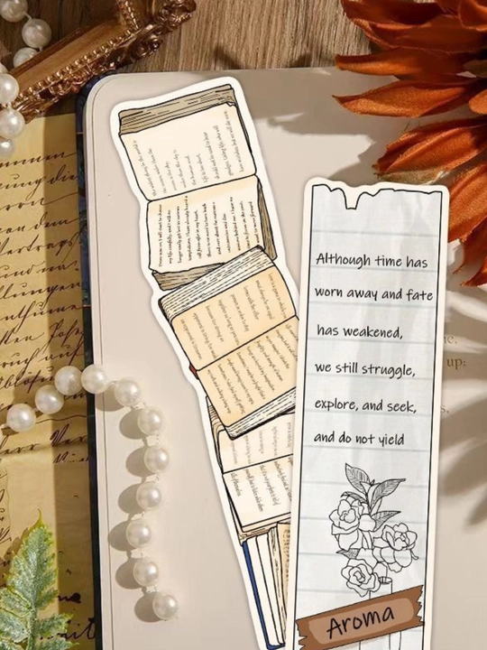 Картонные закладки для книг bookmark набор из 6 штук, разные дизайны, случайный выбор