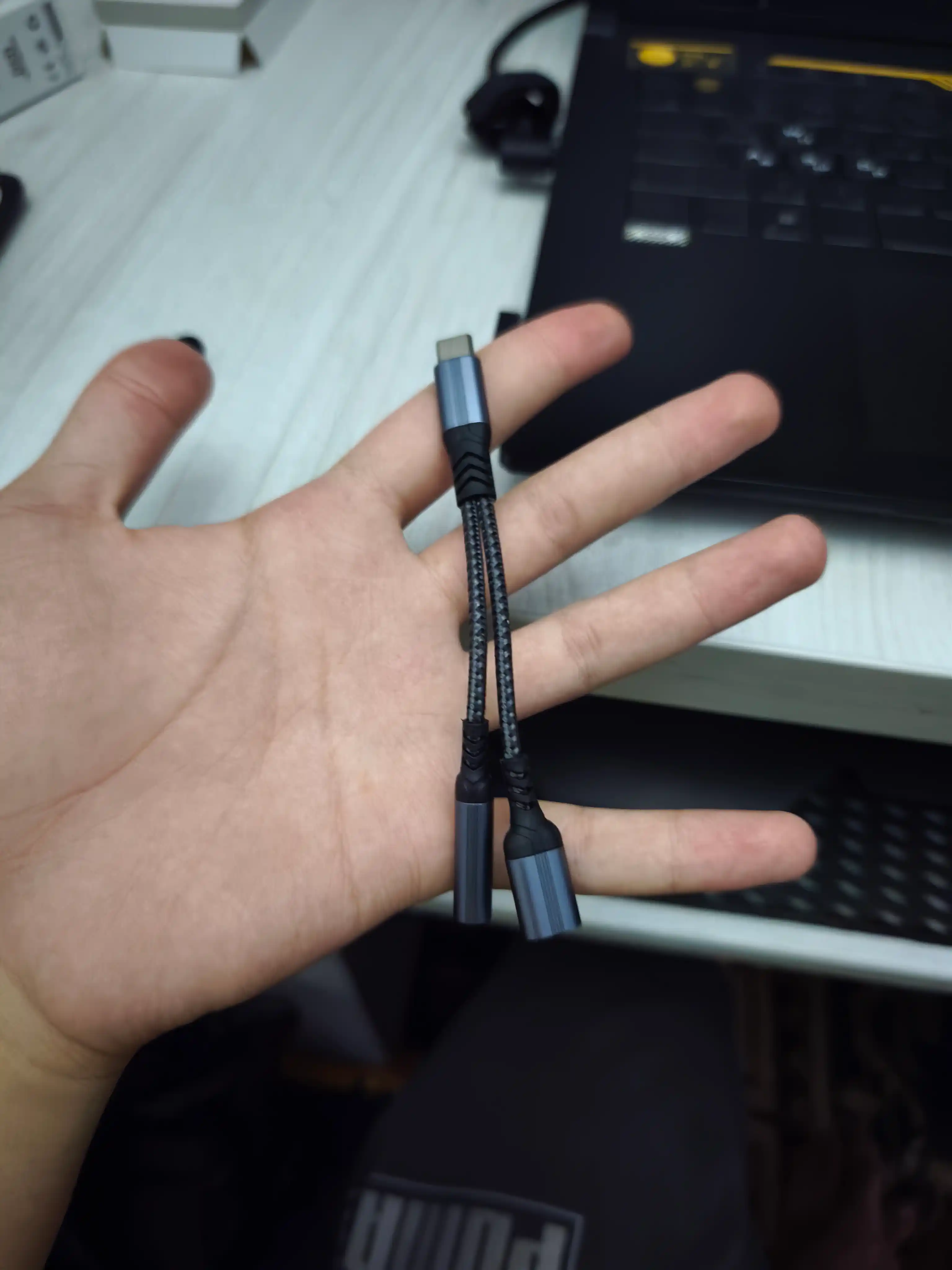 Адаптер Type-C на 3,5 мм AUX и Type-C для наушников и кабеля Type-C