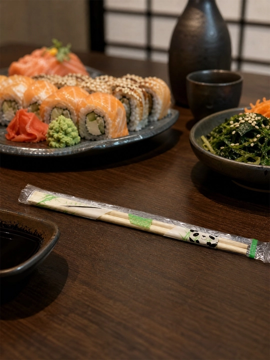 Sushi va roll uchun bambuk tayoqchalar, bir martalik, 23 sm, 3-5-10 juft
