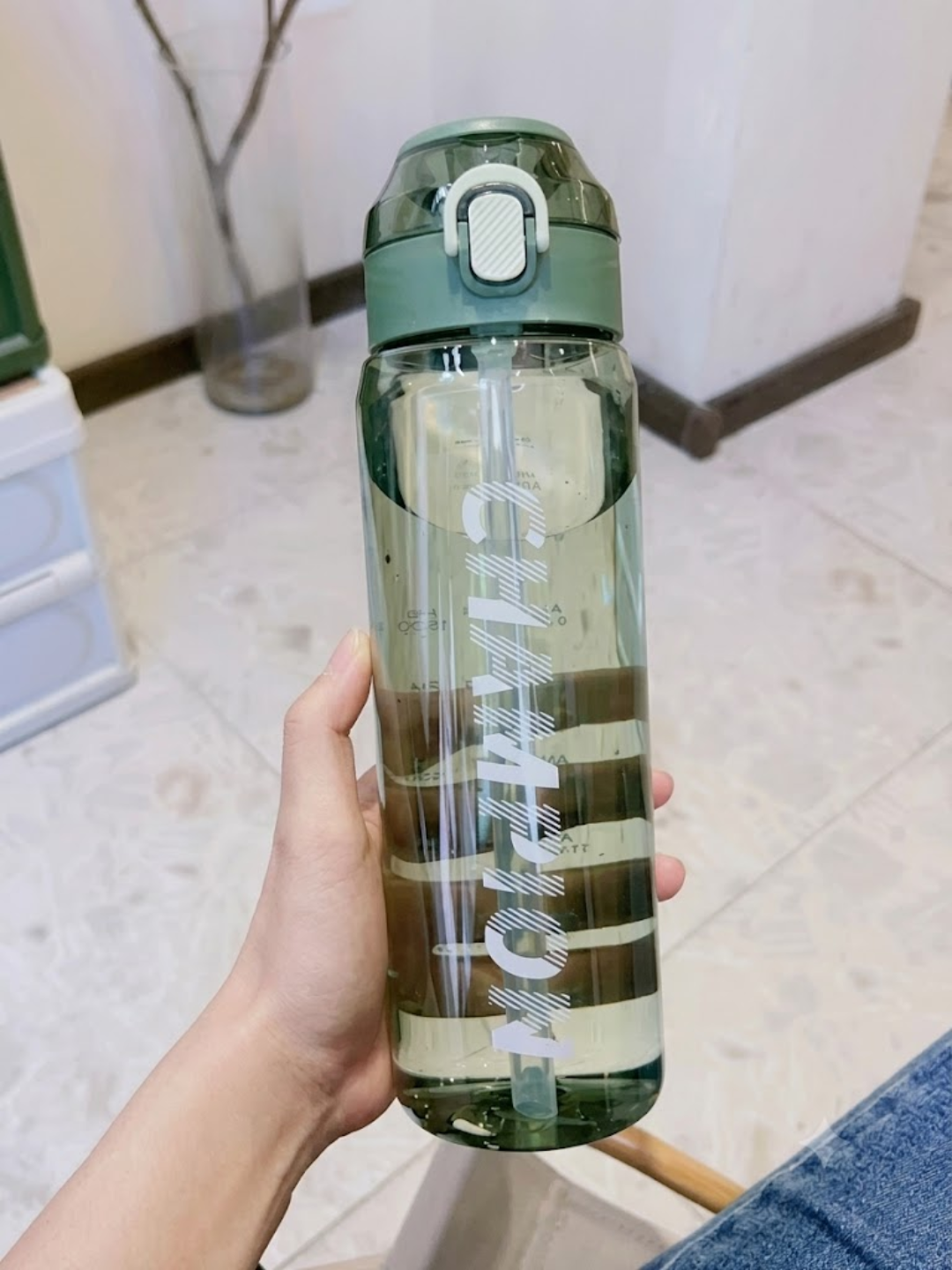 Sport suv idishi, 950 ml, germetik, ko‘p marta ishlatiladigan, fitnes idishi