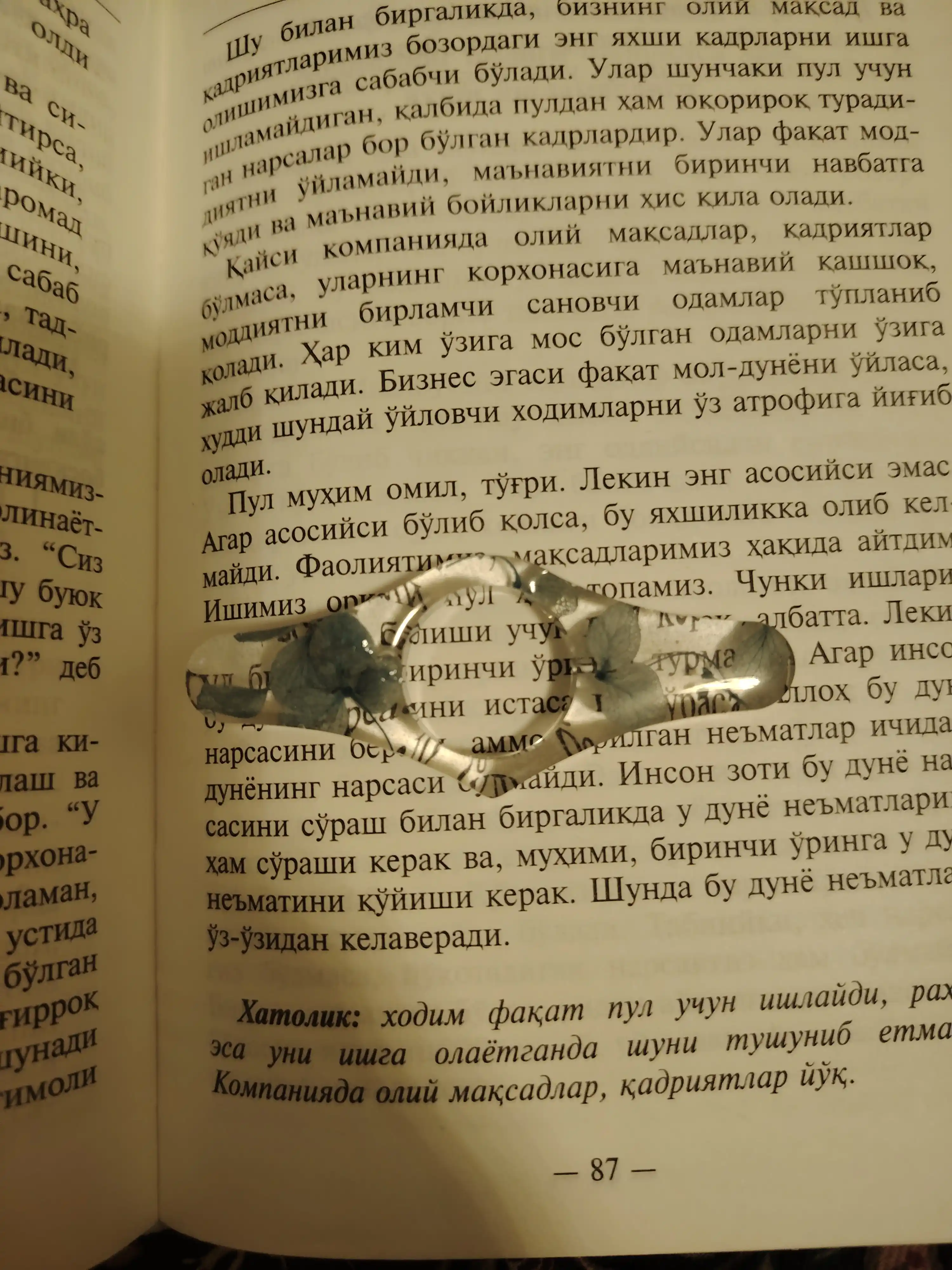 Кольцо-держатель для страниц книг для чтения, с сухоцветами