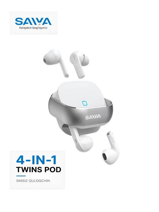 SAIVA TWS 4-in-1 Simsiz Quloqchin Bluetooth 5.3 | HD Ovoz | Sensorli Boshqaruv | IPX4 | - 