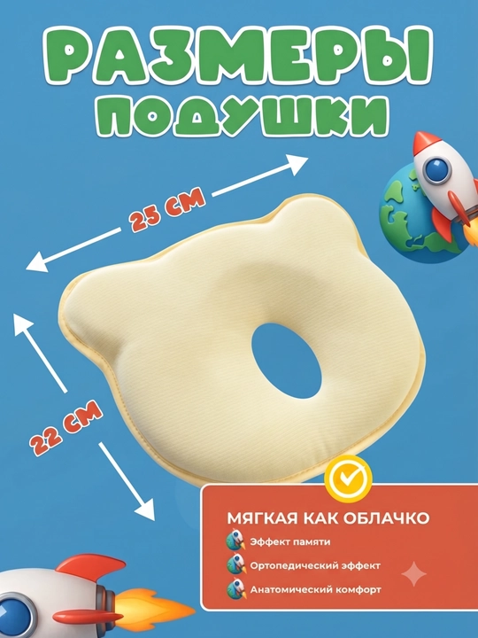 Yangi tug‘ilgan chaqaloqlar uchun ortopedik yostiq, bolalar uchun yostiq, xotira effektiga ega yostiq