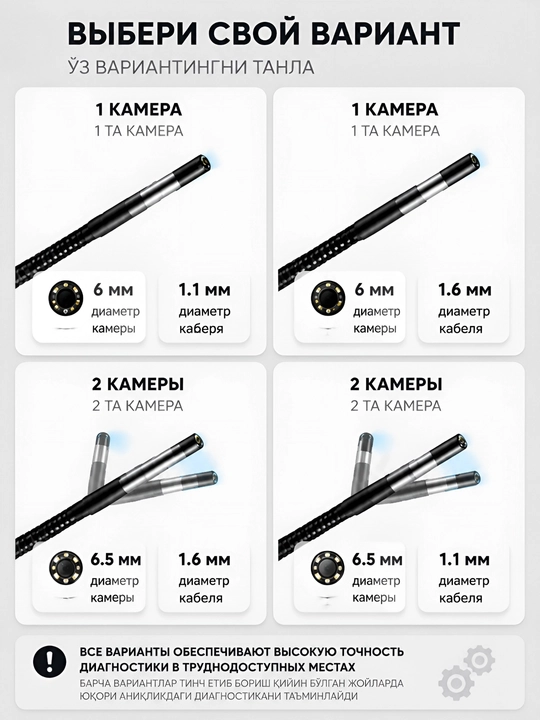 Эндоскоп, 180 градусов, 6 мм, ЖК дисплей, для осмотра канализации, автомобильного двигател