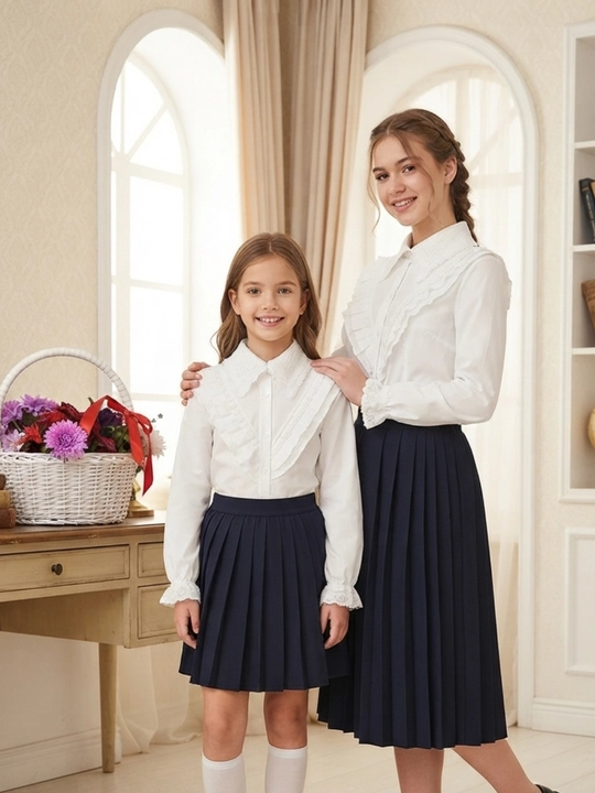 Qizlar uchun oq bluzka - 