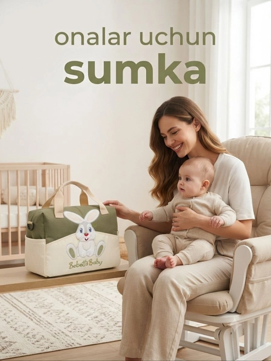 Sumka Ona va chaqaloq uchun Bebetto sumkasi, homilador ayollar uchun bo‘limli sumka
