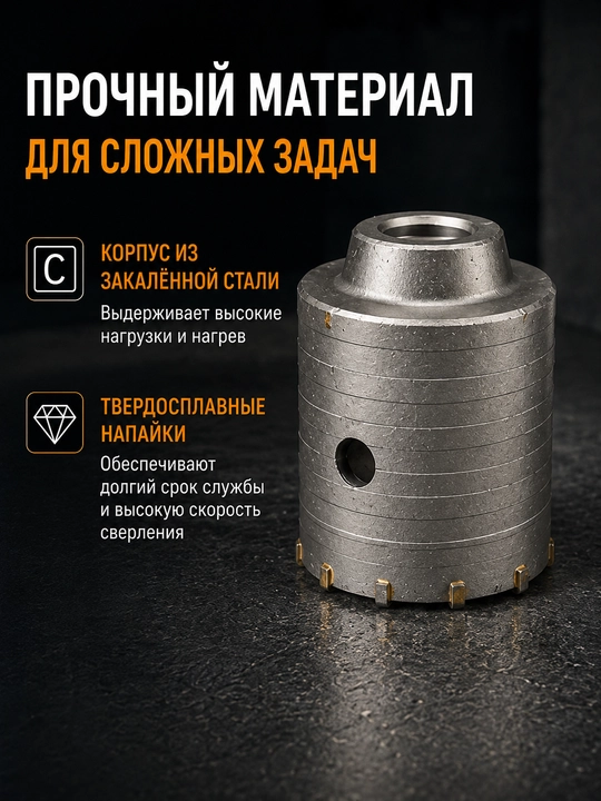 Коронка по бетону 30–150 мм