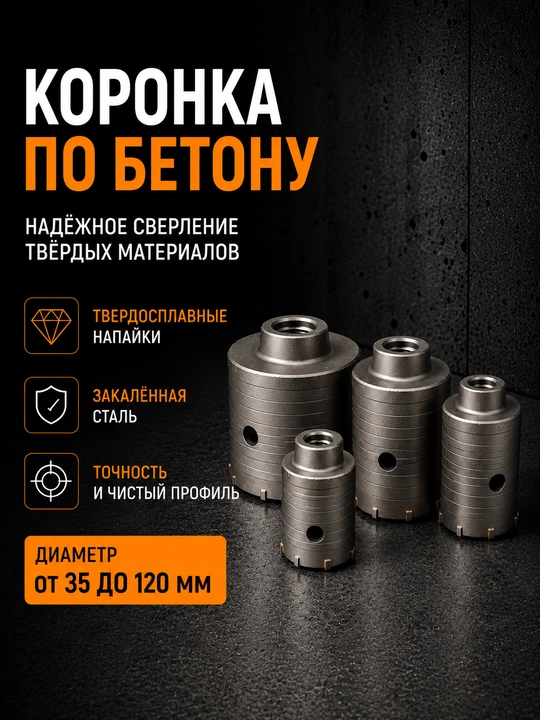Коронка по бетону 30–150 мм - 