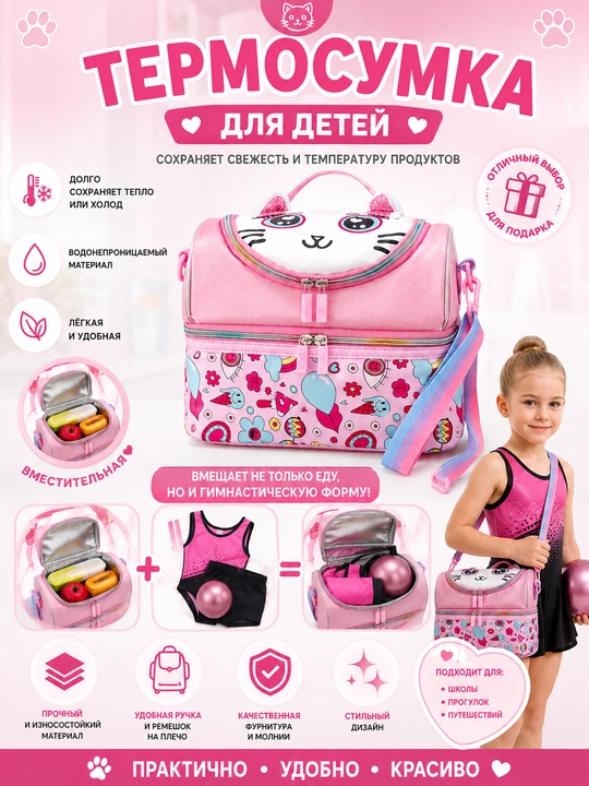Unicorn dizaynli bolalar termo sumkasi - 