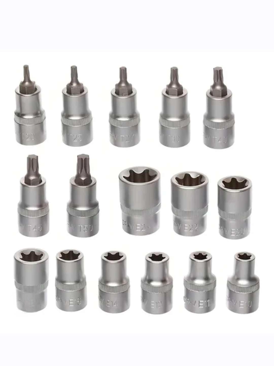 E10-24, torx T30-70 kallaklar to‘plami, 1/2 o‘lchamli