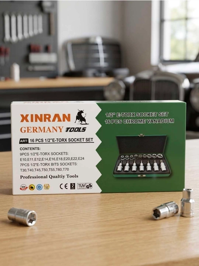 E10-24, torx T30-70 kallaklar to‘plami, 1/2 o‘lchamli