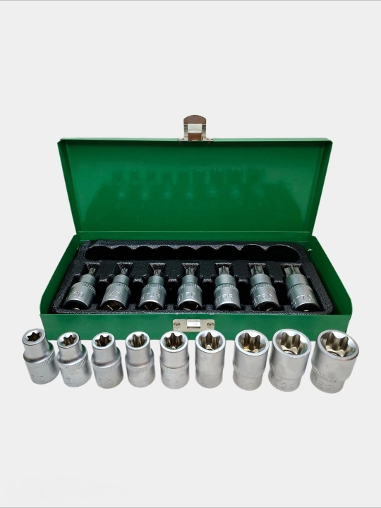 E10-24, torx T30-70 kallaklar to‘plami, 1/2 o‘lchamli