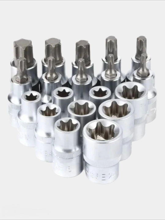 E10-24, torx T30-70 kallaklar to‘plami, 1/2 o‘lchamli