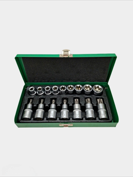 E10-24, torx T30-70 kallaklar to‘plami, 1/2 o‘lchamli