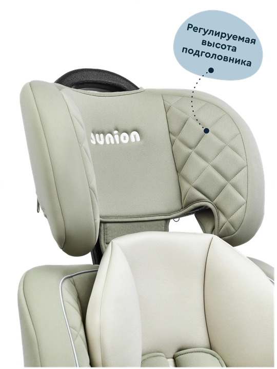 Junion Bruno avtomobil o‘rindig‘i 1/2/3 guruhi (9-36 kg), zaytun rangli, ECE R44/04