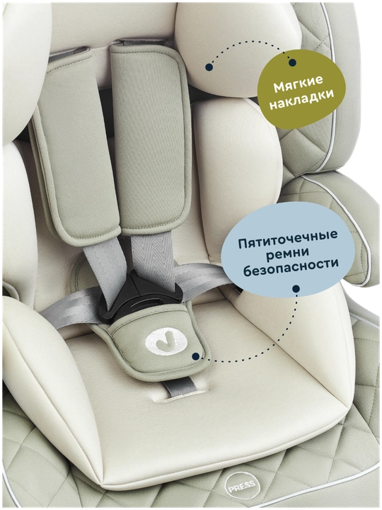 Junion Bruno avtomobil o‘rindig‘i 1/2/3 guruhi (9-36 kg), zaytun rangli, ECE R44/04