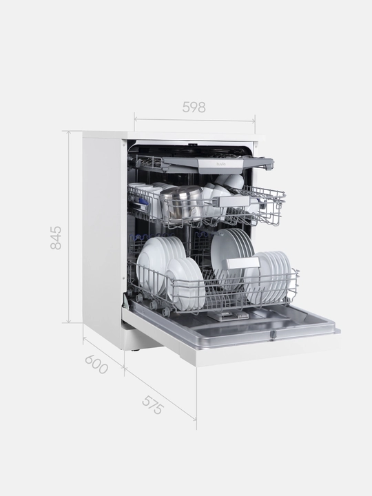 Посудомоечная машина с инвертором и автооткрыванием Tuvio DF63PT8WI1, белый