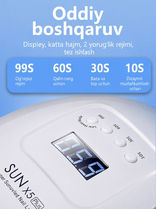 SUN X5 PLUS 120W manikyur lampasi, professional UV-LED manikyur lampasi