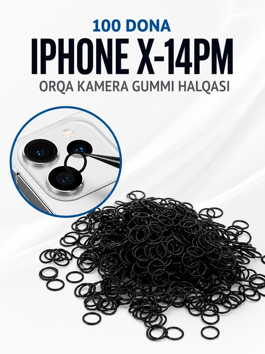 Комплект резиновых уплотнительных колец задней камеры iphone x–14 pro max, 100 шт - 