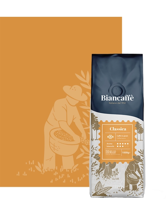 Biancaffe Classica, кофе зерновой 1 кг, купаж 70% арабики и 30% премиум робуста