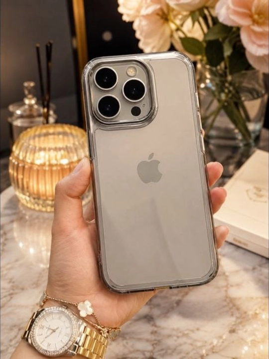 G'ilof Apple iPhone 15 Pro Max uchun Space TPU shaffof to'q kulrang - 