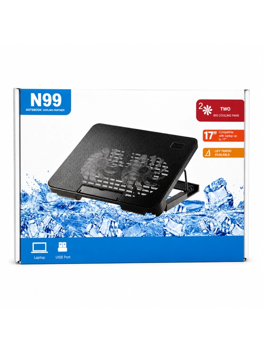 USB Cooling Pad для ноутбуков до 17" – Подставка с двумя вентиляторами охлаждения