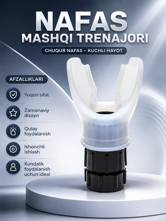 Nafas olish simulyatori, o'pkani kengaytirish uchun, kardio uchun trenajer, mini trenajer - 