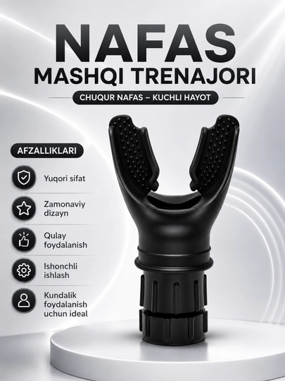 Nafas olish simulyatori, o'pkani kengaytirish uchun, kardio uchun trenajer, mini trenajer - 