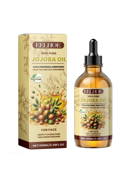 Yuz va sochlar uchun tabiiy, kosmetik, sovuq holda siqiladigan jojoba moyi, 100 ml