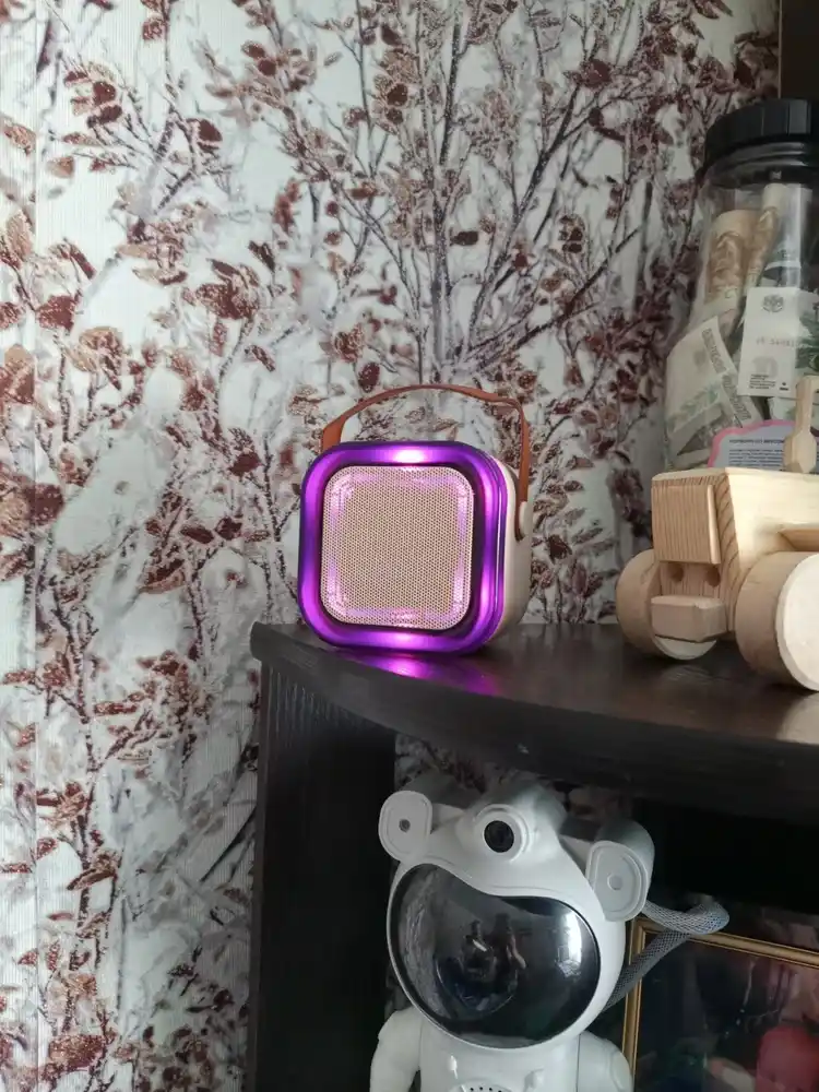 Караоке колонка для детей с 2 беспроводными микрофонами, портативная Bluetooth