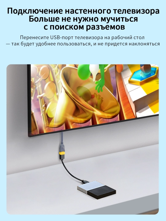 USB удлинитель 2.0 экранированный магнитное кольцо никель