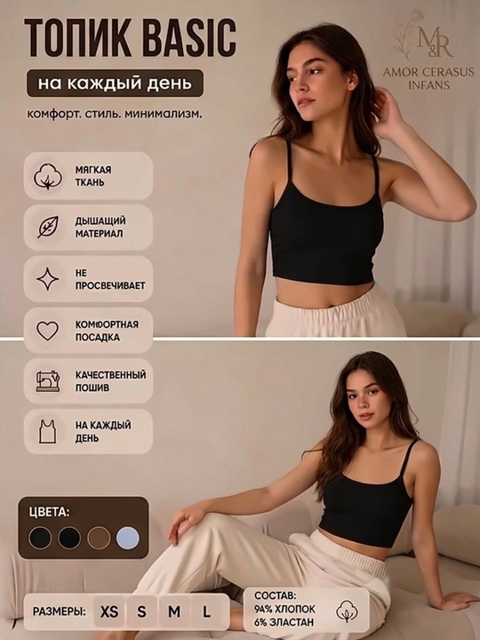 Ayollar uchun BASIC krop-top – Amor Cerasus Infans - 