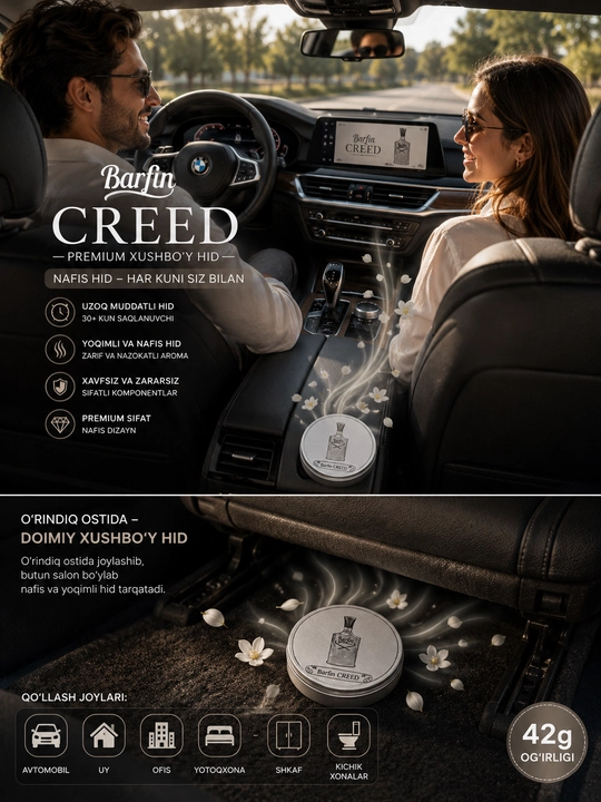 Автомобильные духи премиум-класса Barfin CREED – 42 г