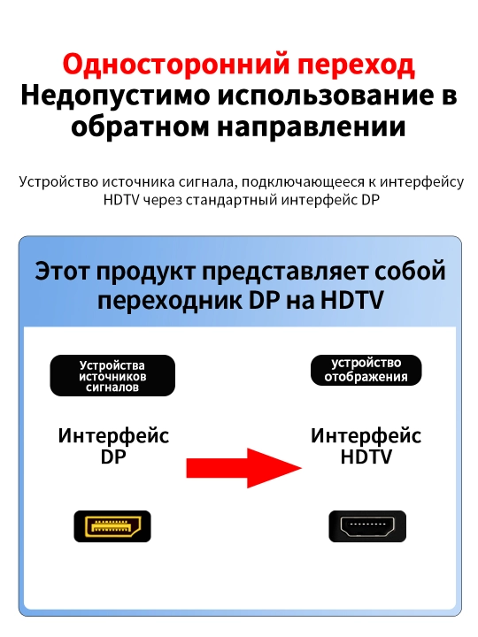 DP→HDTV konverter 4K 60Hz oltin ABS 17 sm