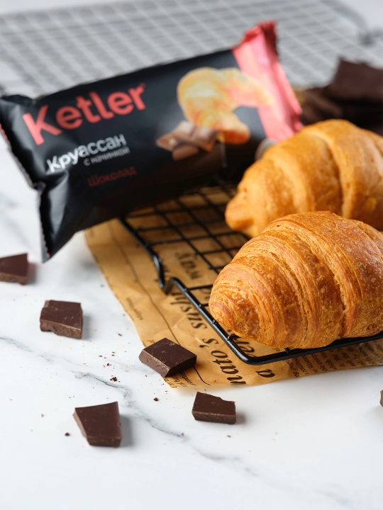 Круассаны KETLER с шоколадной начинкой, коробка 35 шт (1.5 кг)
