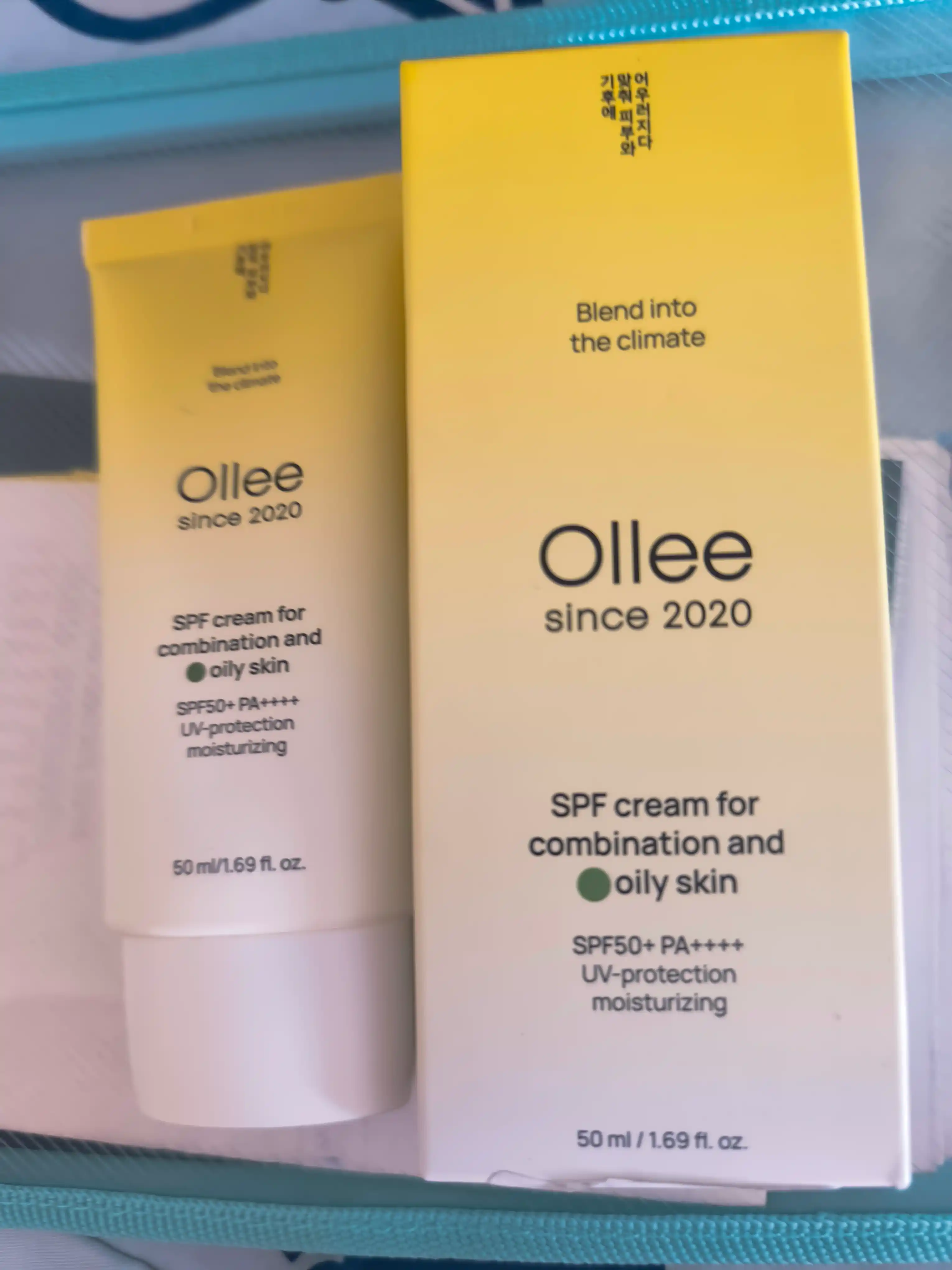 Солнцезащитный крем OLLEE для лица SPF50+ для жирной и комбинированной кожи, 50 мл