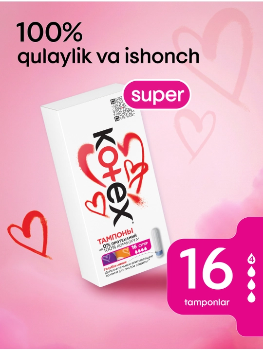 Tamponlar Kotex Super, 16 dona - 