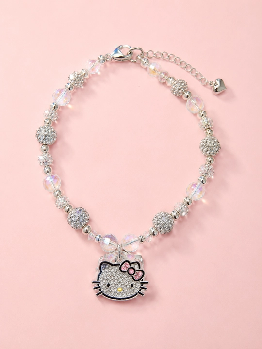Ошейник для кошки hello kitty с бусинами - 
