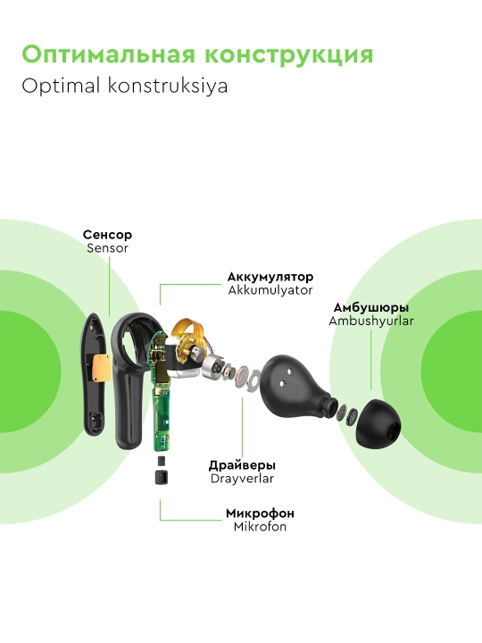Simsiz quloqchinlar Belkin Soundform Move / Move Plus TWS, qora