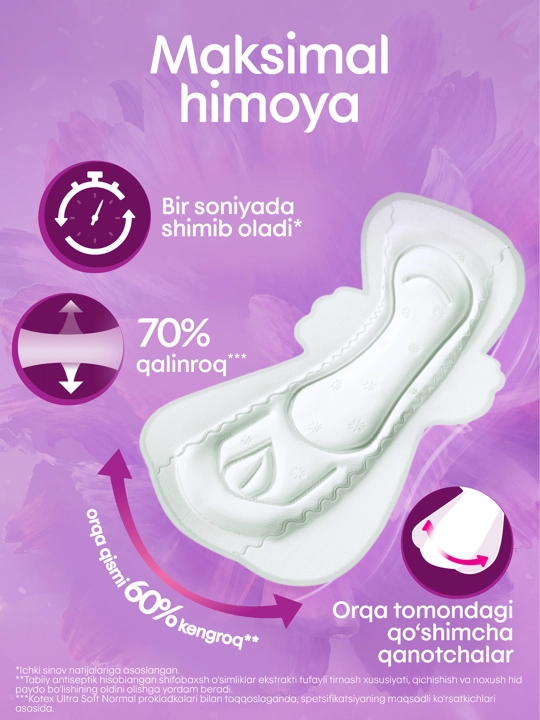 Gigiyenik prokladkalar Kotex Maxi Protect Super+, 9 dona