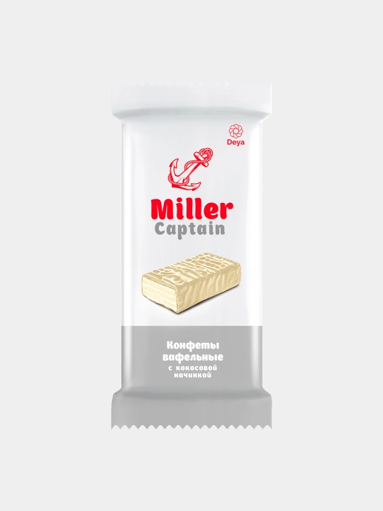 Kokosli nachinkali CAPTAIN MILLER vaflili konfetlari, qutida 3 kg - 