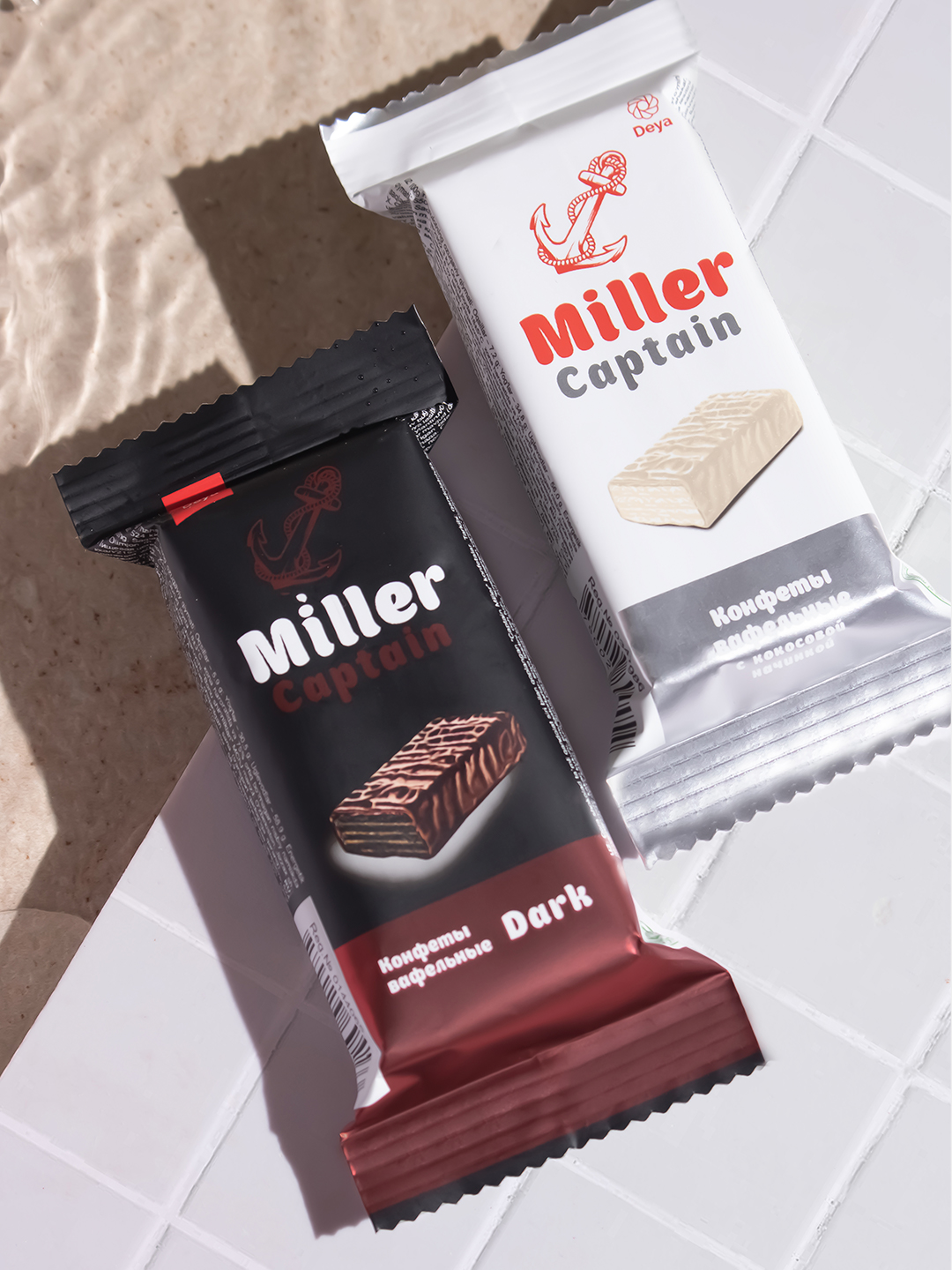 Kokosli nachinkali CAPTAIN MILLER vaflili konfetlari, qutida 3 kg