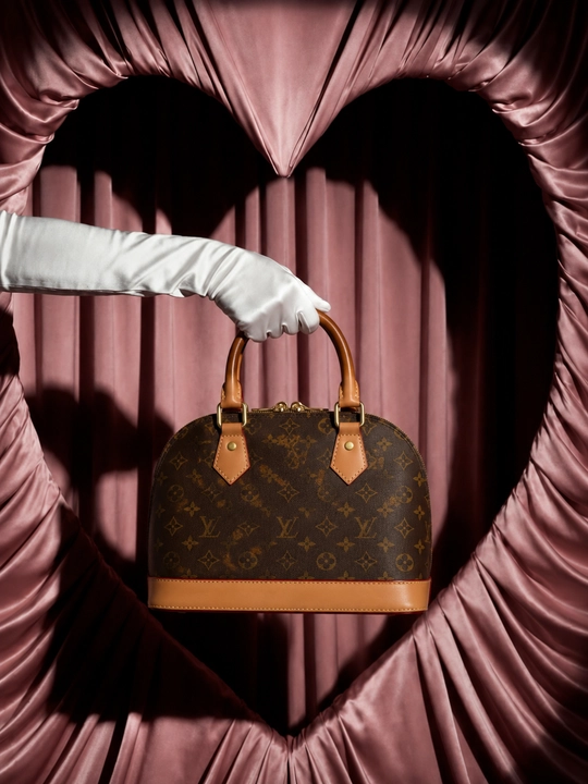 Женская сумка в стиле Louis Vuitton Alma BB Monogram для руки и плеча - 