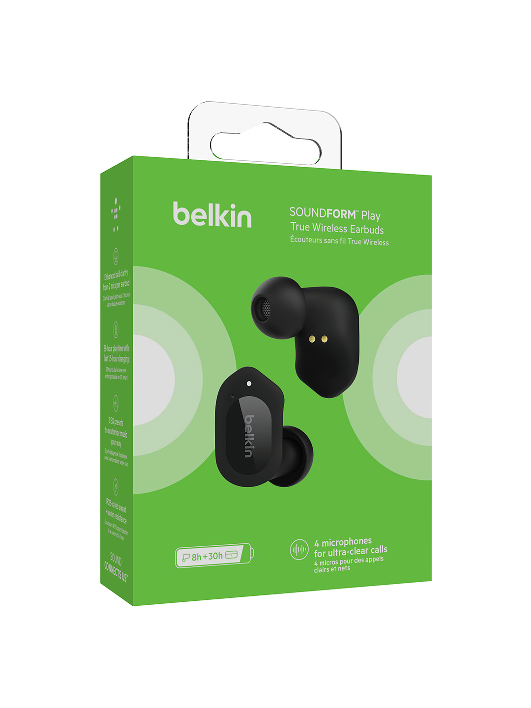 Беспроводные наушники Belkin SoundForm Play TWS, с эквалайзером и микрофоном