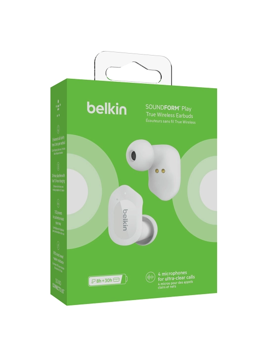 Simsiz quloqchinlar Belkin SoundForm Play TWS, ekvalayzer va mikrofonli
