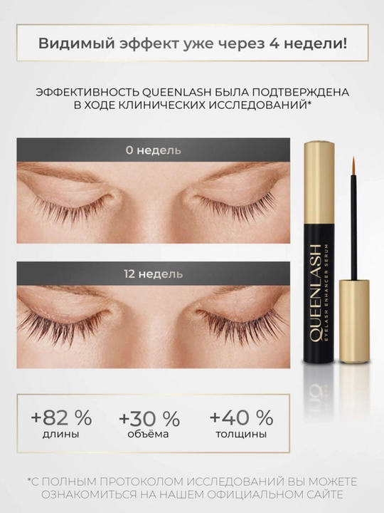 Сыворотка QUEENLASH для роста ресниц и бровей
