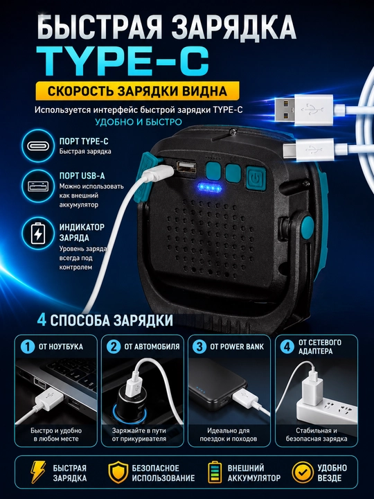 Quyosh batareyali qayta zaryadlanuvchi kemping fonari,suvga chidamli va yorqin