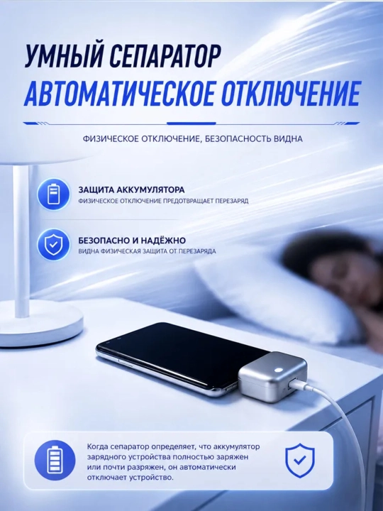 Умный Type-C адаптер 140W с автоотключением, PD/QC быстрая зарядка и защита батареи
