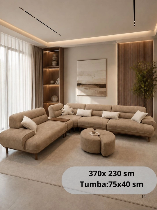 Zamonaviy dizayndagi Luna divan to'plami - 